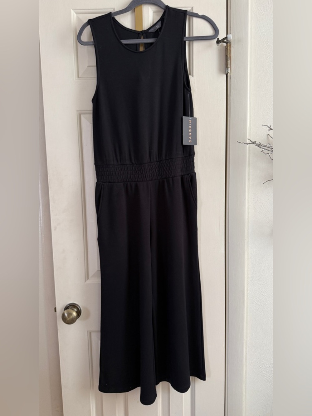 Danskin Black Sleeveless Wide-Leg Jumpsuit